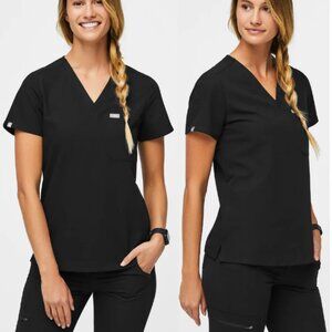 Figs Technical Collection Catarina One-Pocket Scrub Top Black Womens Size Medium